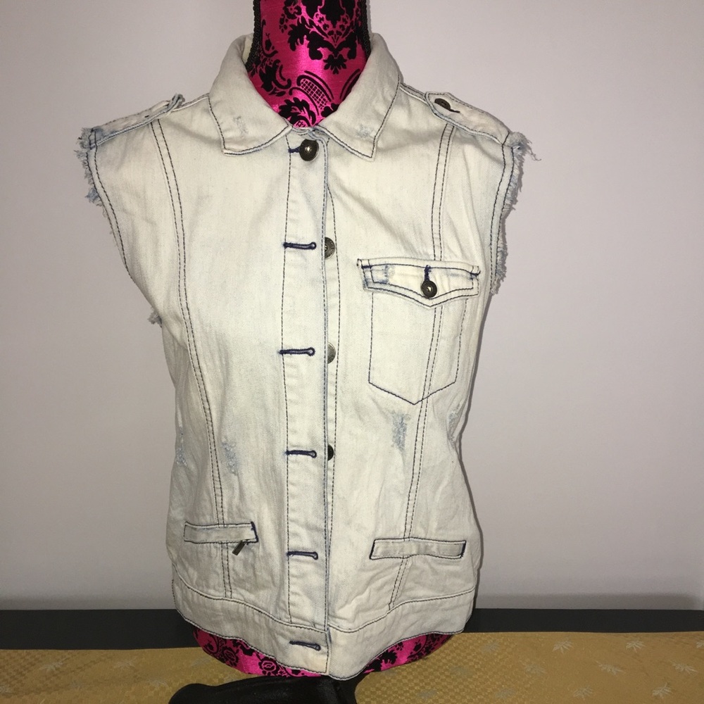 BCBG Distressed Jean Jacket